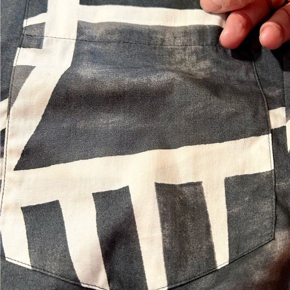 ZARA Twist Crop Charcoal/Cream Abstract Tropical Print Resort Wear Top Sz XS🧡 - Picture 10 of 13